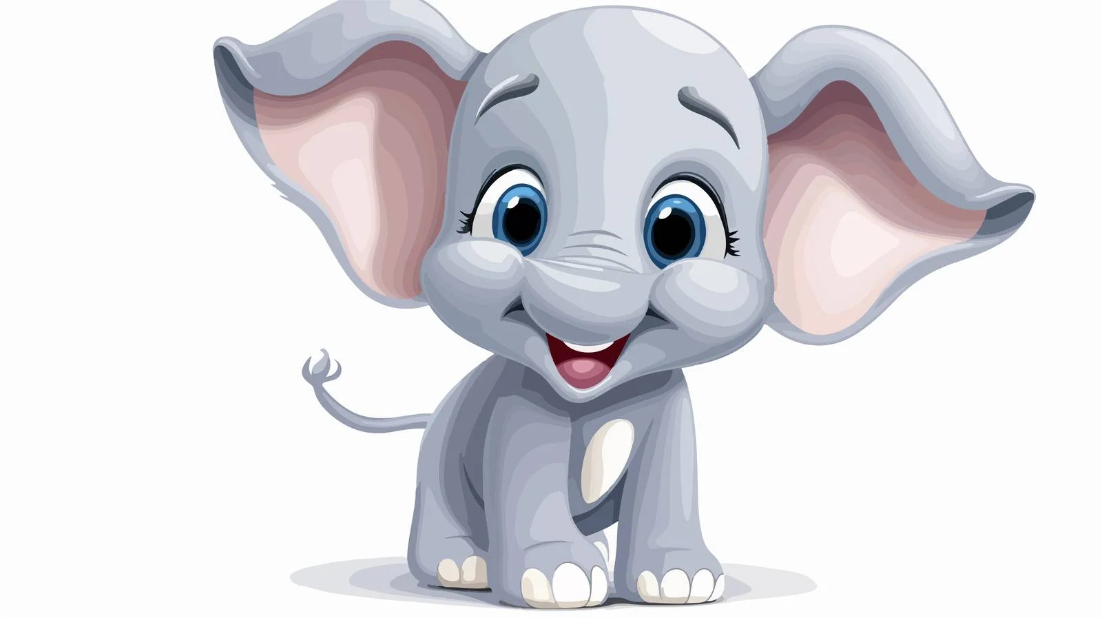 Cheerful Elephant Cartoon Illustration — free download from Dotvec