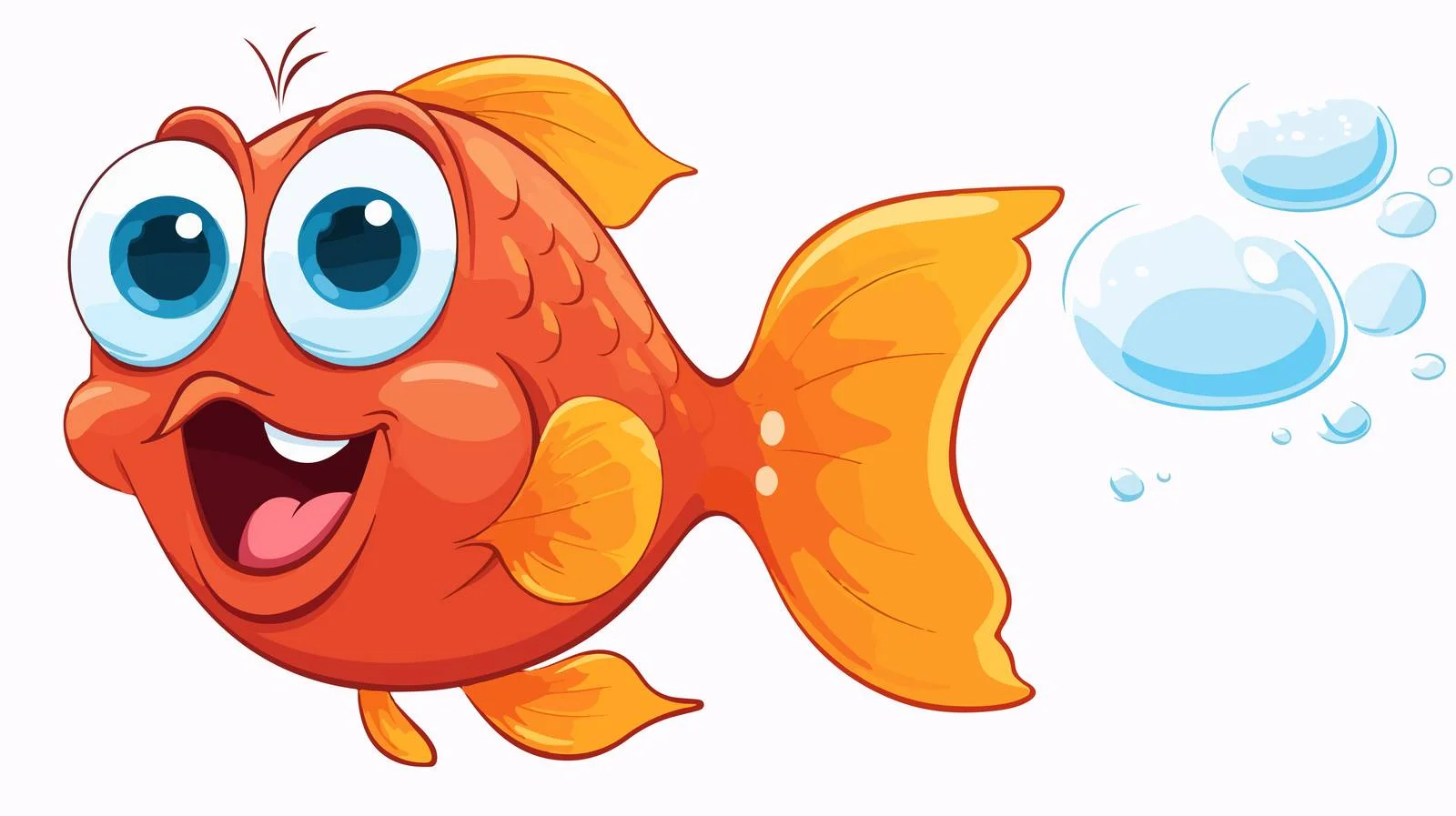 Cheerful Fish with Speech Bubble Illustration — free download from Dotvec