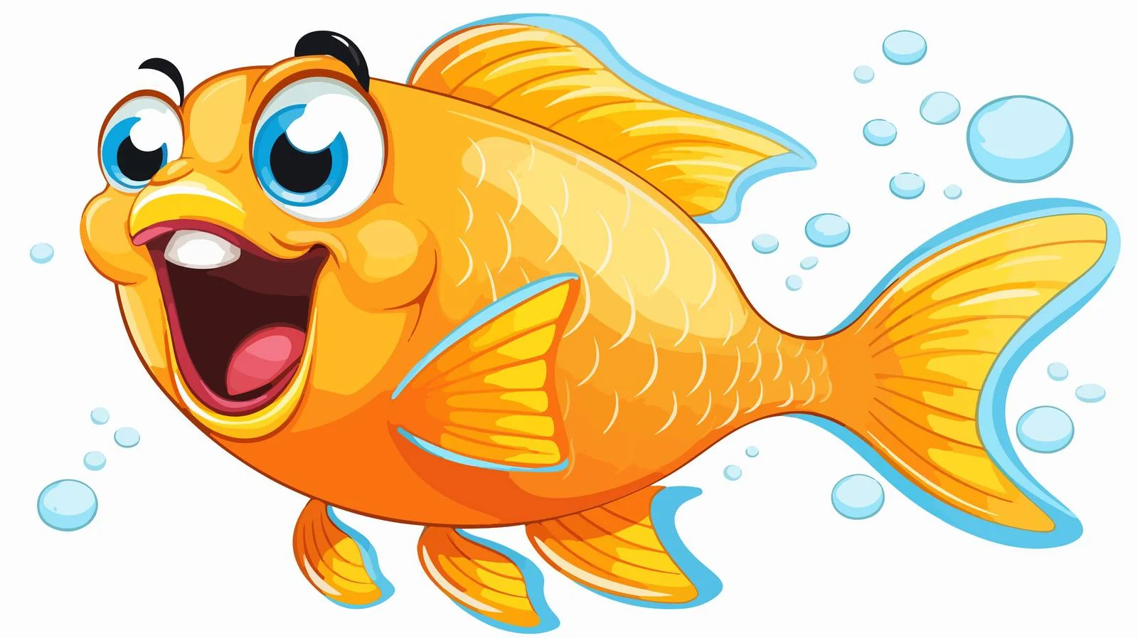 Cheerful Fish with Speech Bubble Illustration — free download from Dotvec