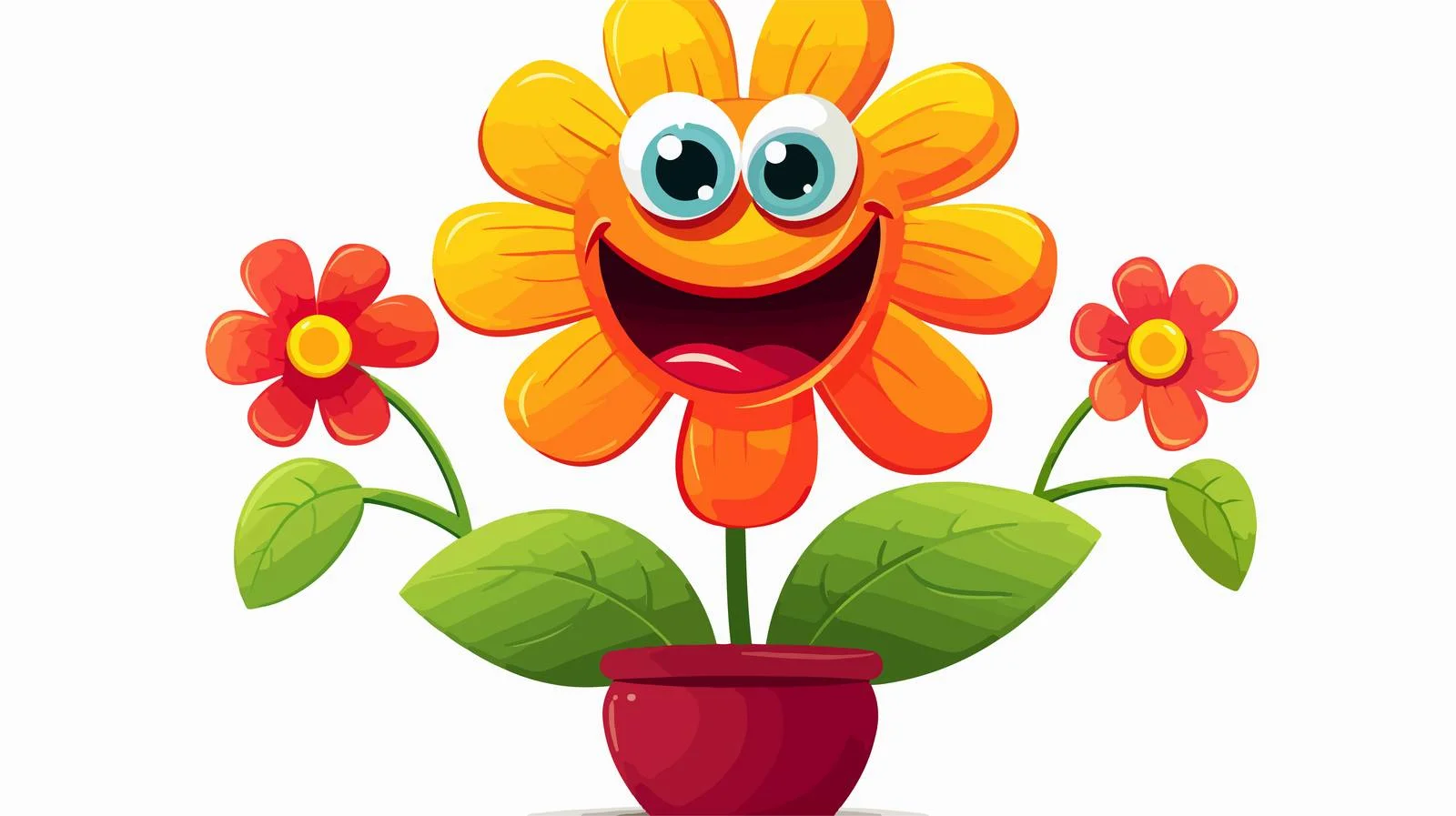 Happy Cartoon Flower Illustration — free download from Dotvec