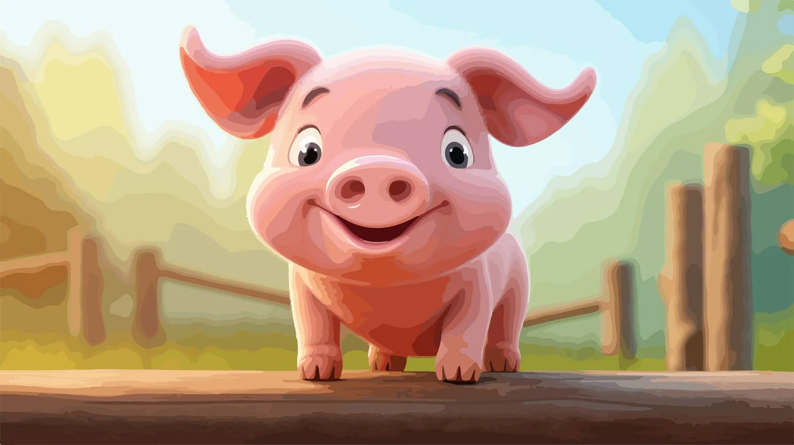 Cheerful Piglet Cartoon Vector Illustration — free download from Dotvec