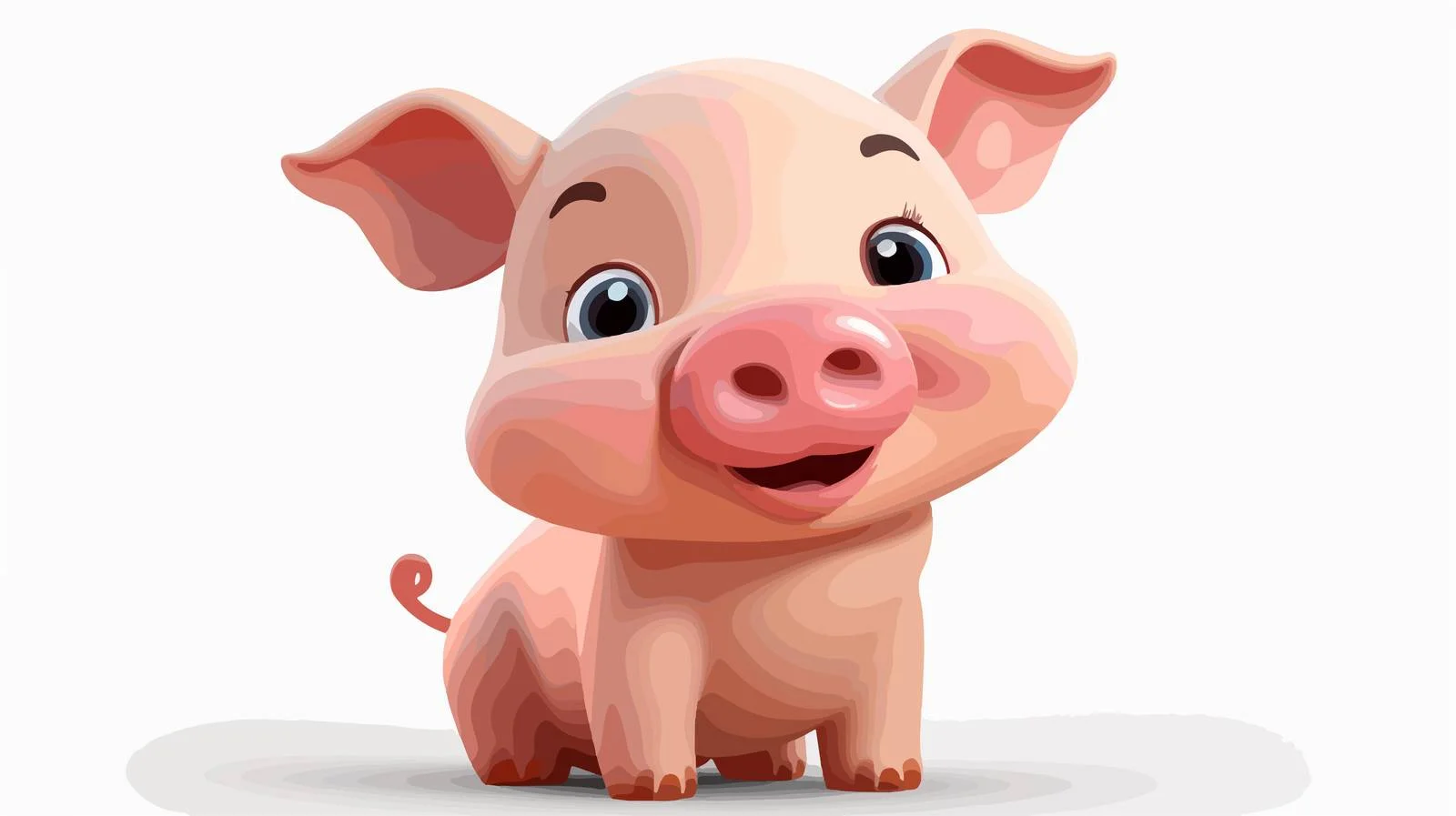 Joyful Pig Cartoon Illustration — free download from Dotvec