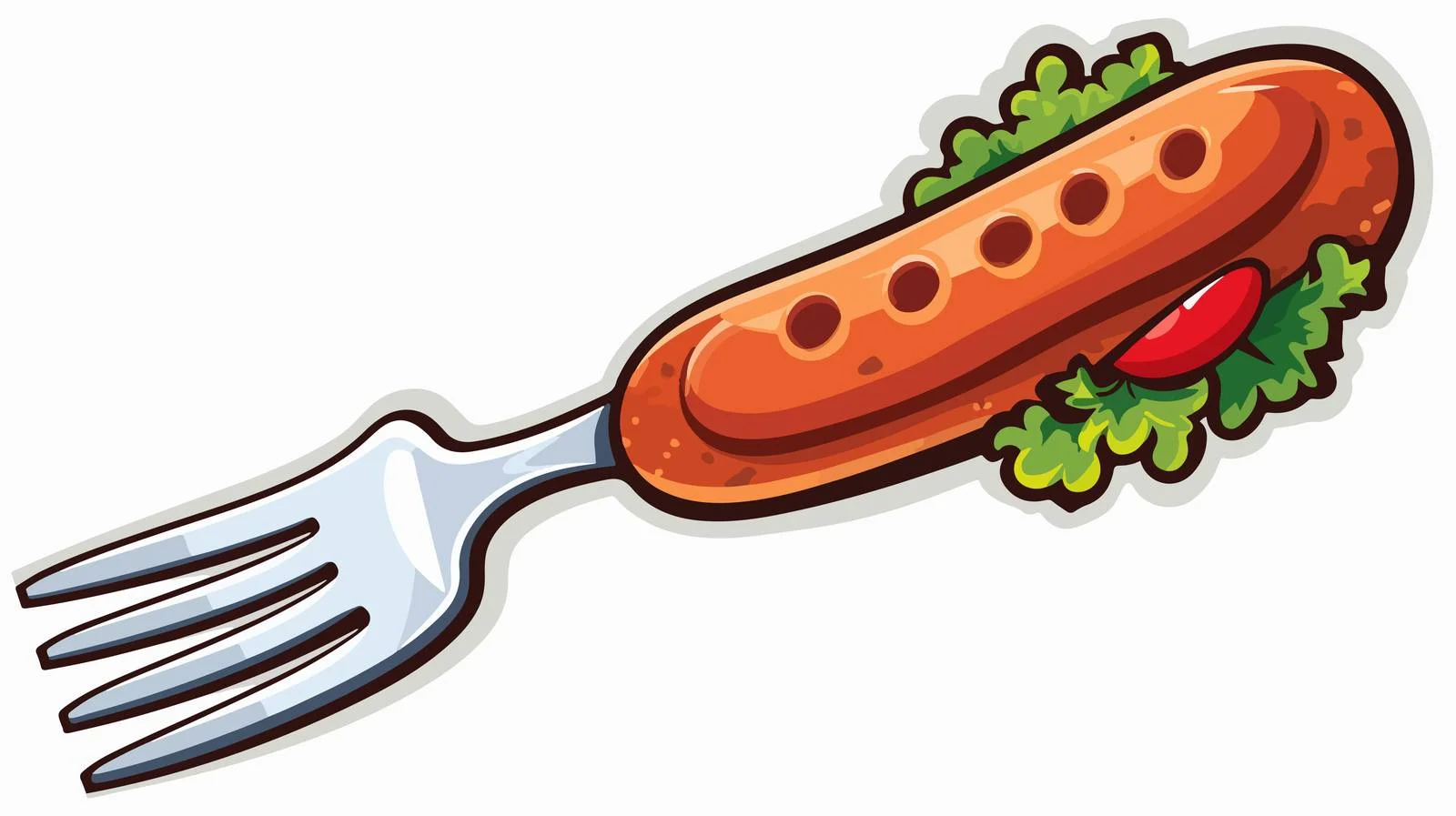 Cheerful Sausage with Speech Bubble — free download from Dotvec