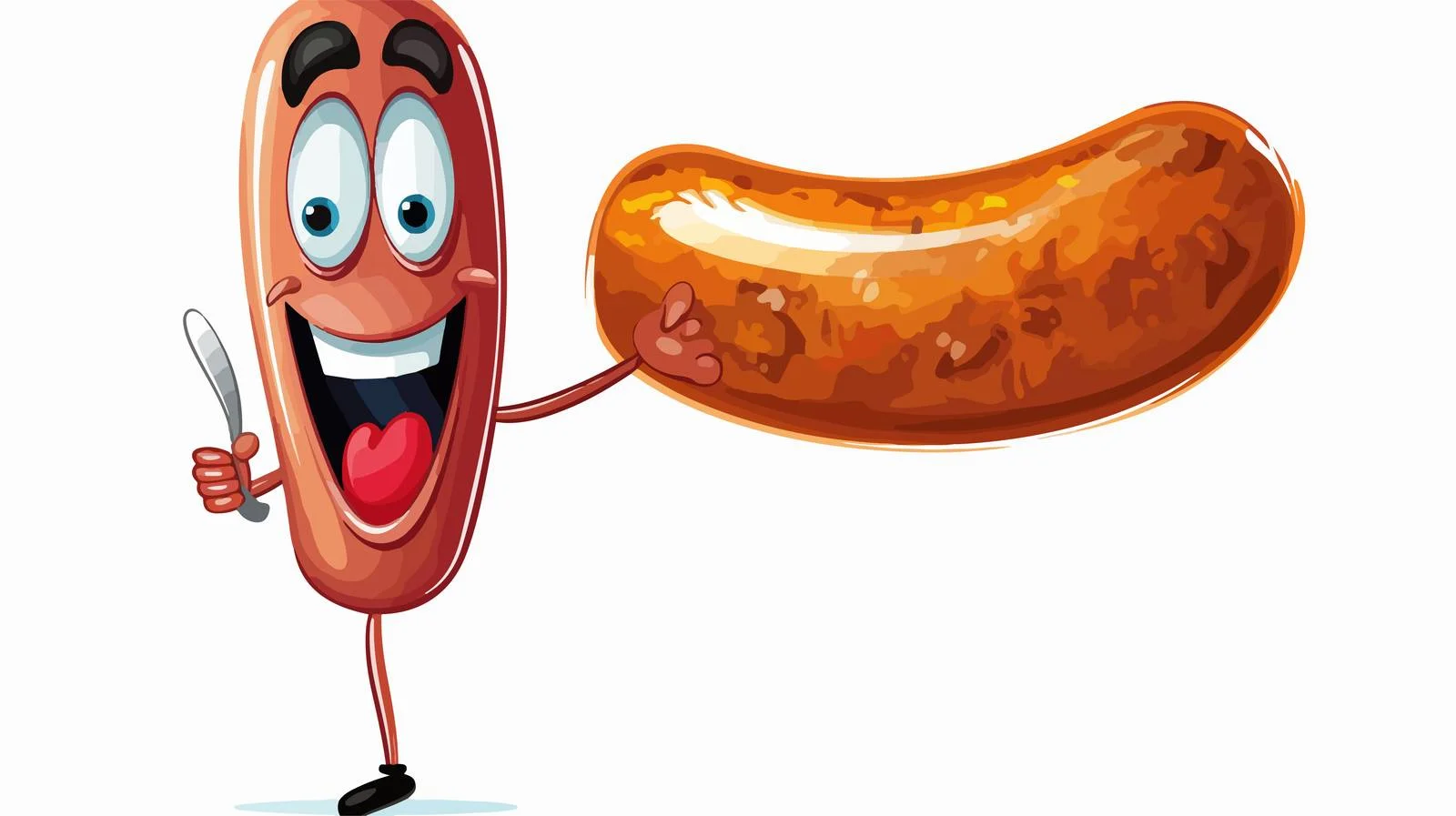 Cheerful Sausage with Speech Bubble — free download from Dotvec
