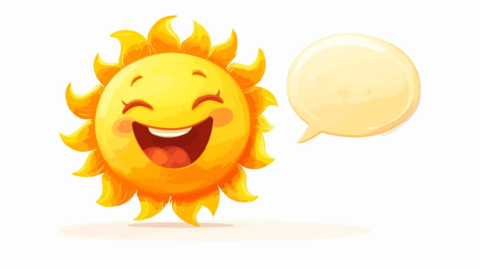 Cheerful Sun with Speech Bubble — free download from Dotvec