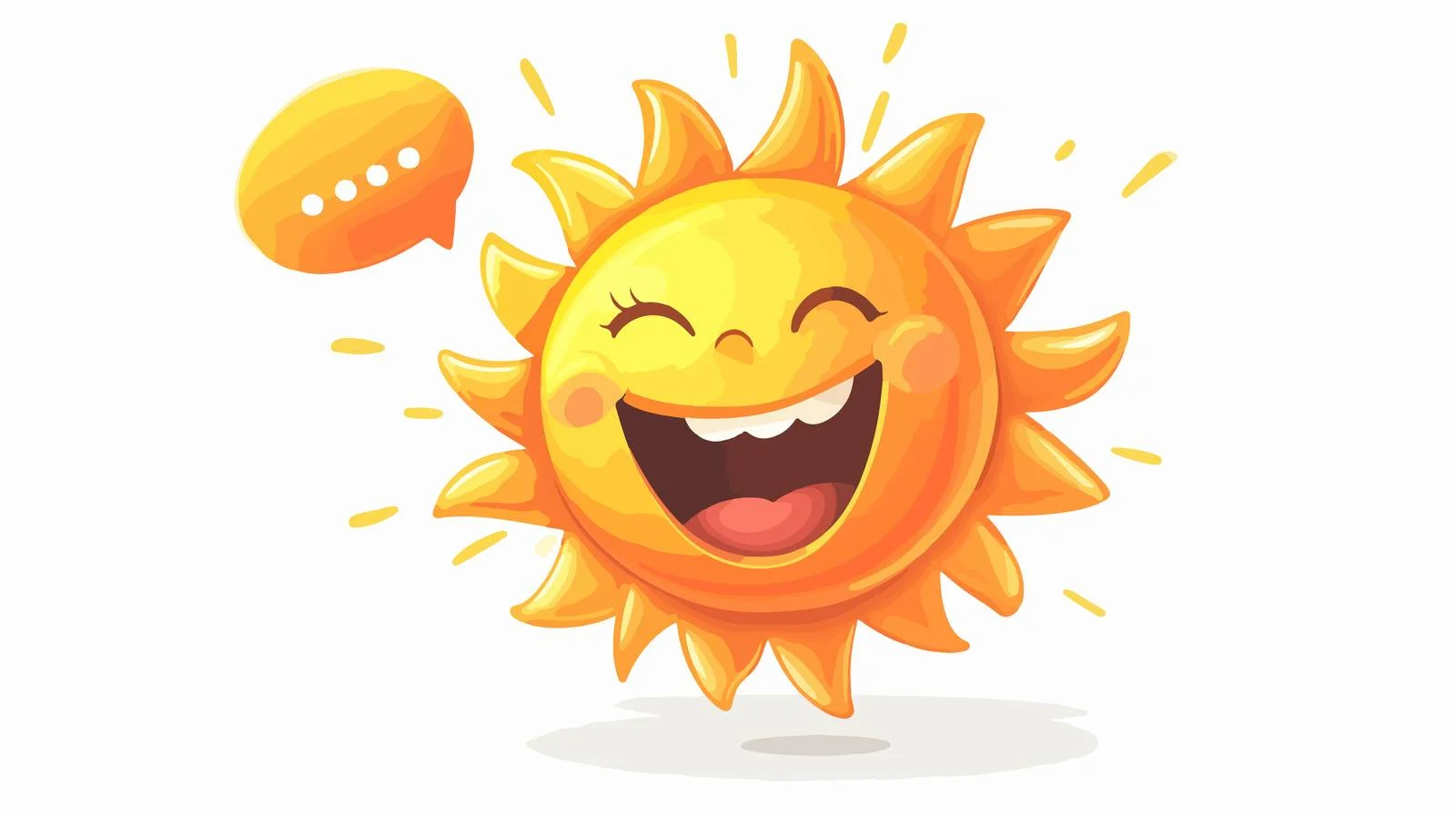 Cheerful Sun with Speech Bubble Vector — free download from Dotvec