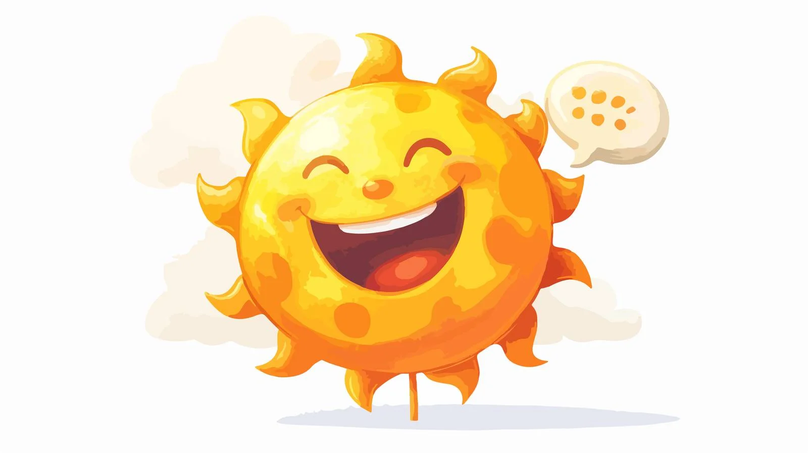 Cheerful Sun with Speech Bubble Vector — free download from Dotvec