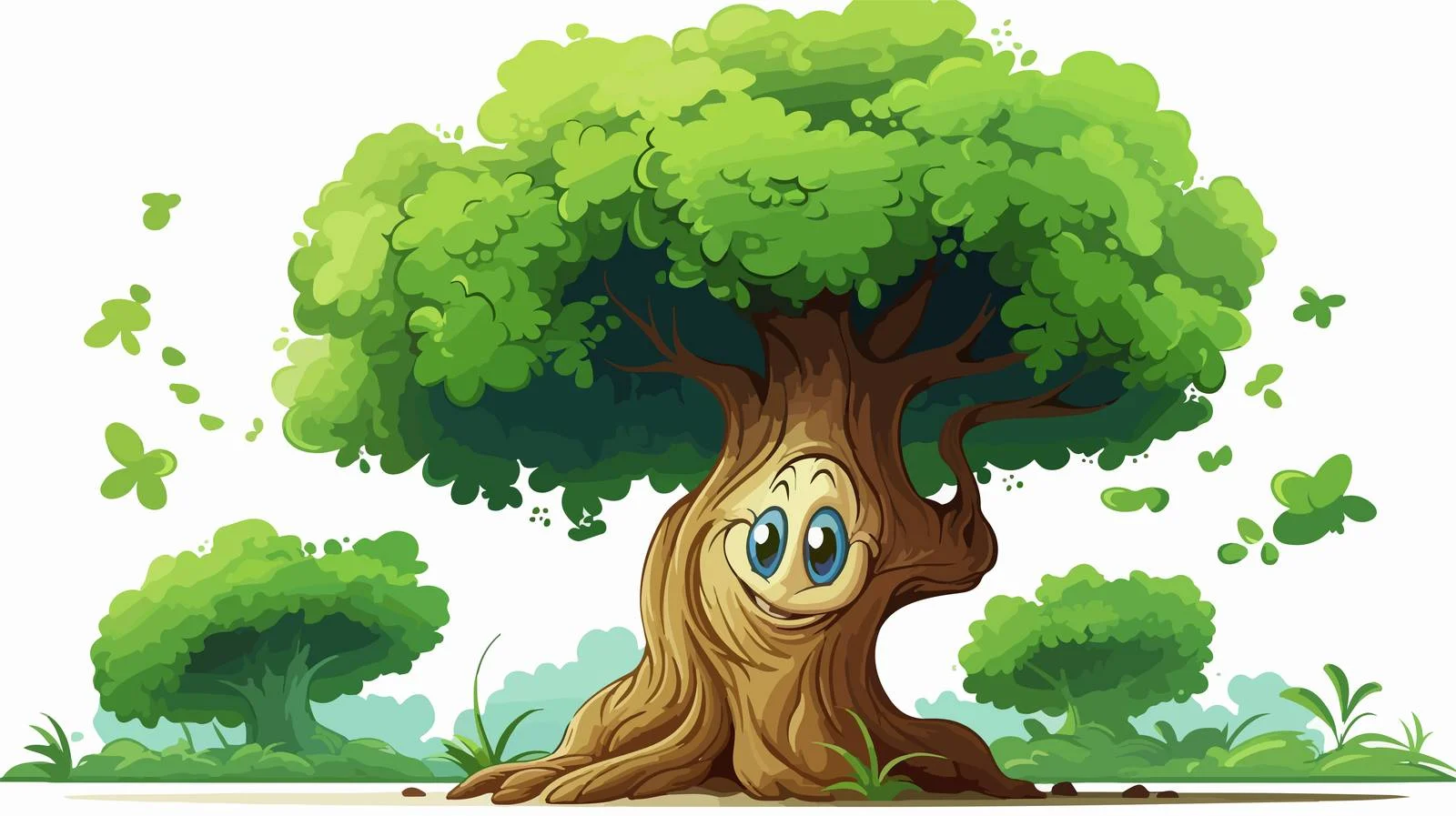 Cheerful Tree Vector Illustration — free download from Dotvec