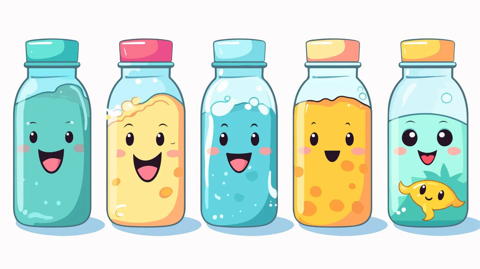 Cheerful Water Bottle Cartoon Vector Illustration — free download from Dotvec