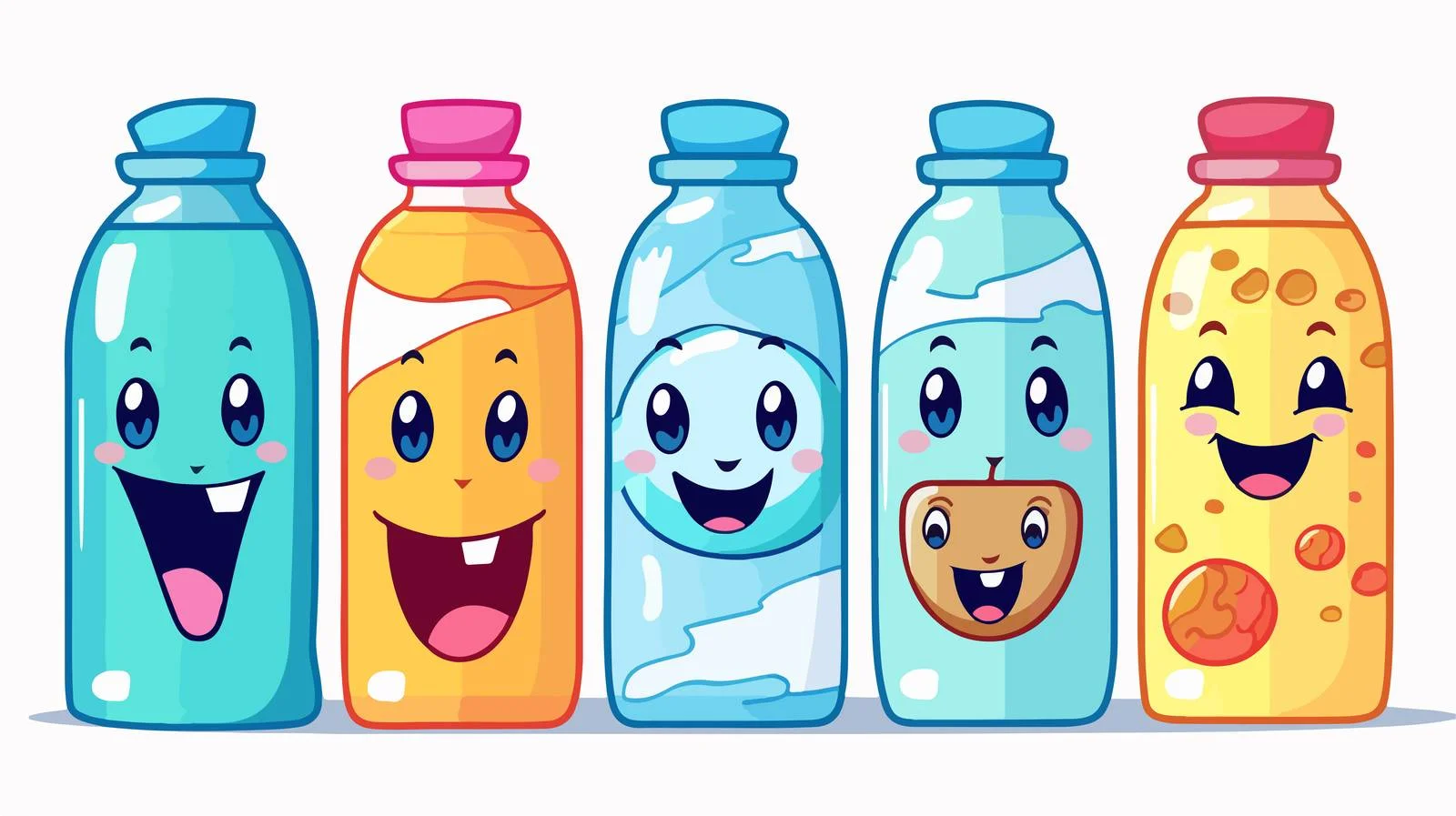 Cheerful Water Bottle Vector Illustration — free download from Dotvec