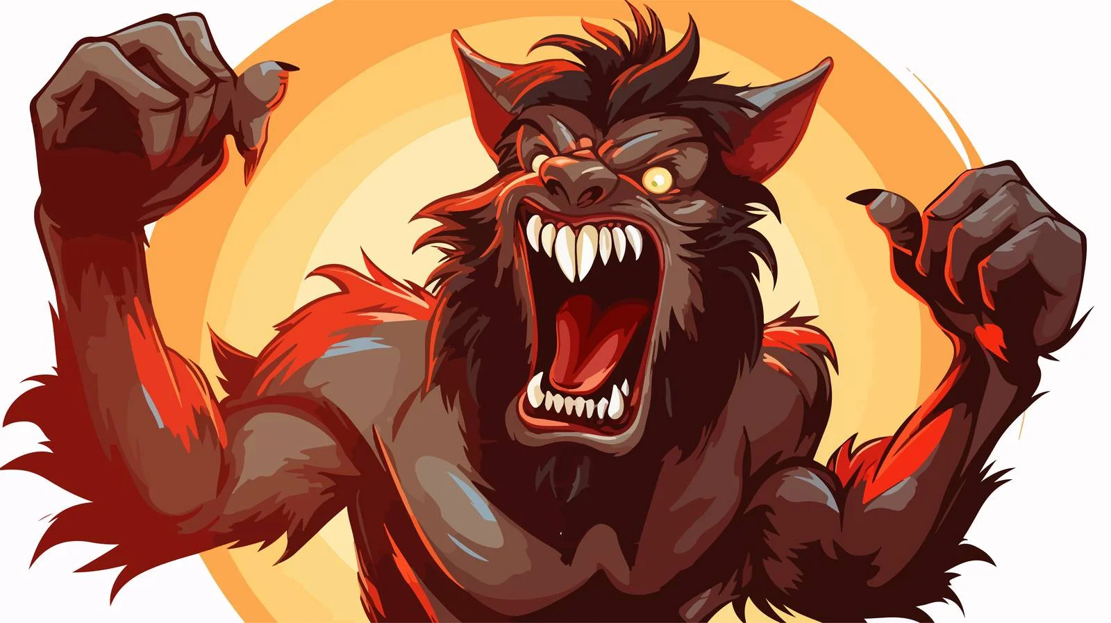 Cheerful Werewolf Character Illustration — free download from Dotvec