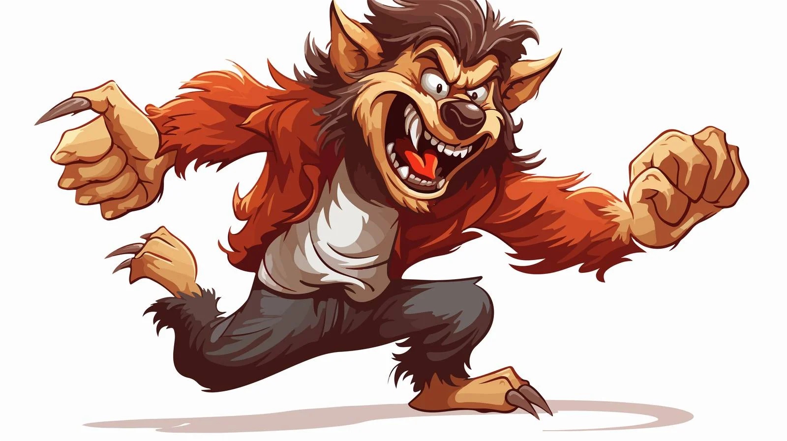 Cheerful Werewolf Cartoon Illustration — free download from Dotvec