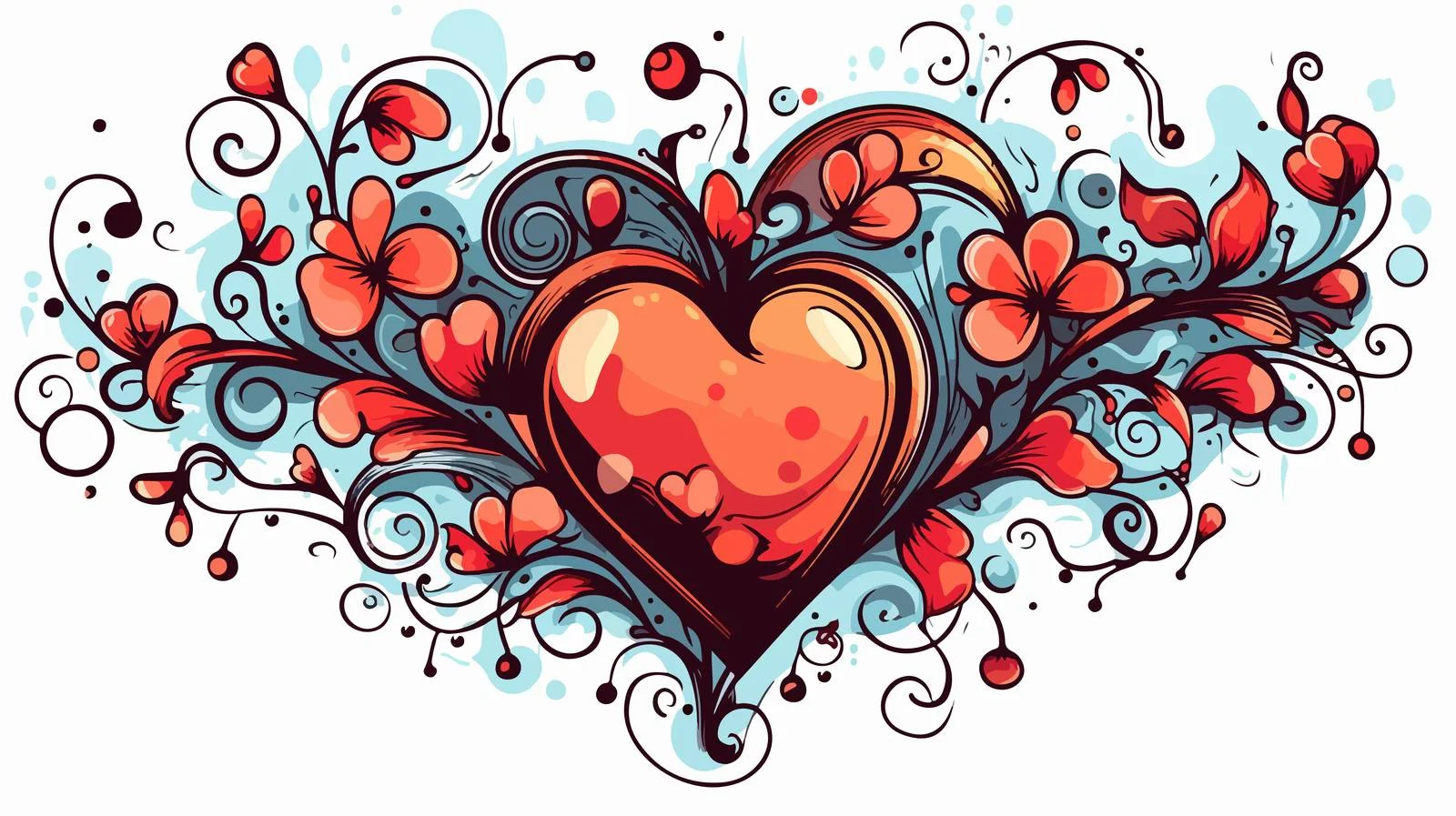 Cartoon Heart Tattoo Illustration — free download from Dotvec