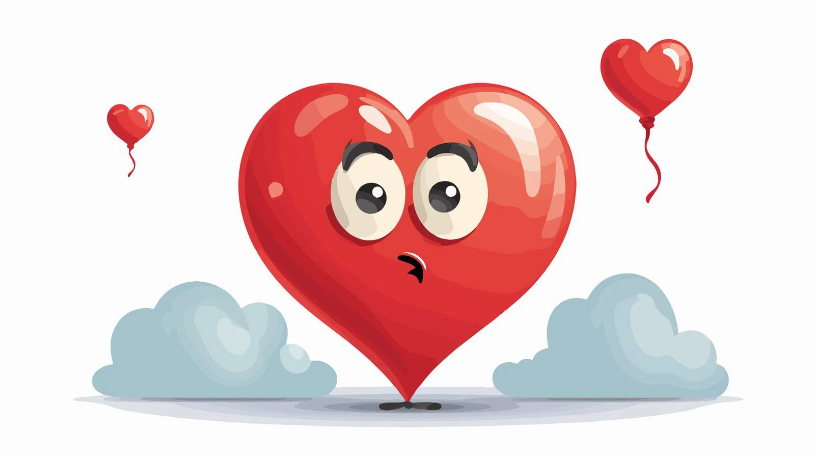 Cute Heart Cartoon Thought Bubble Illustration — free download from Dotvec