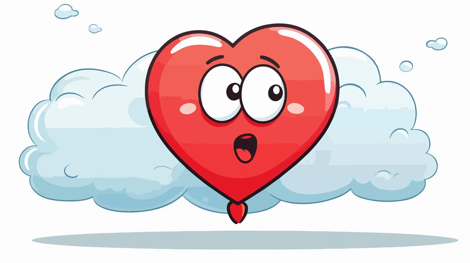 Adorable Heart with Thought Bubble Cartoon — free download from Dotvec