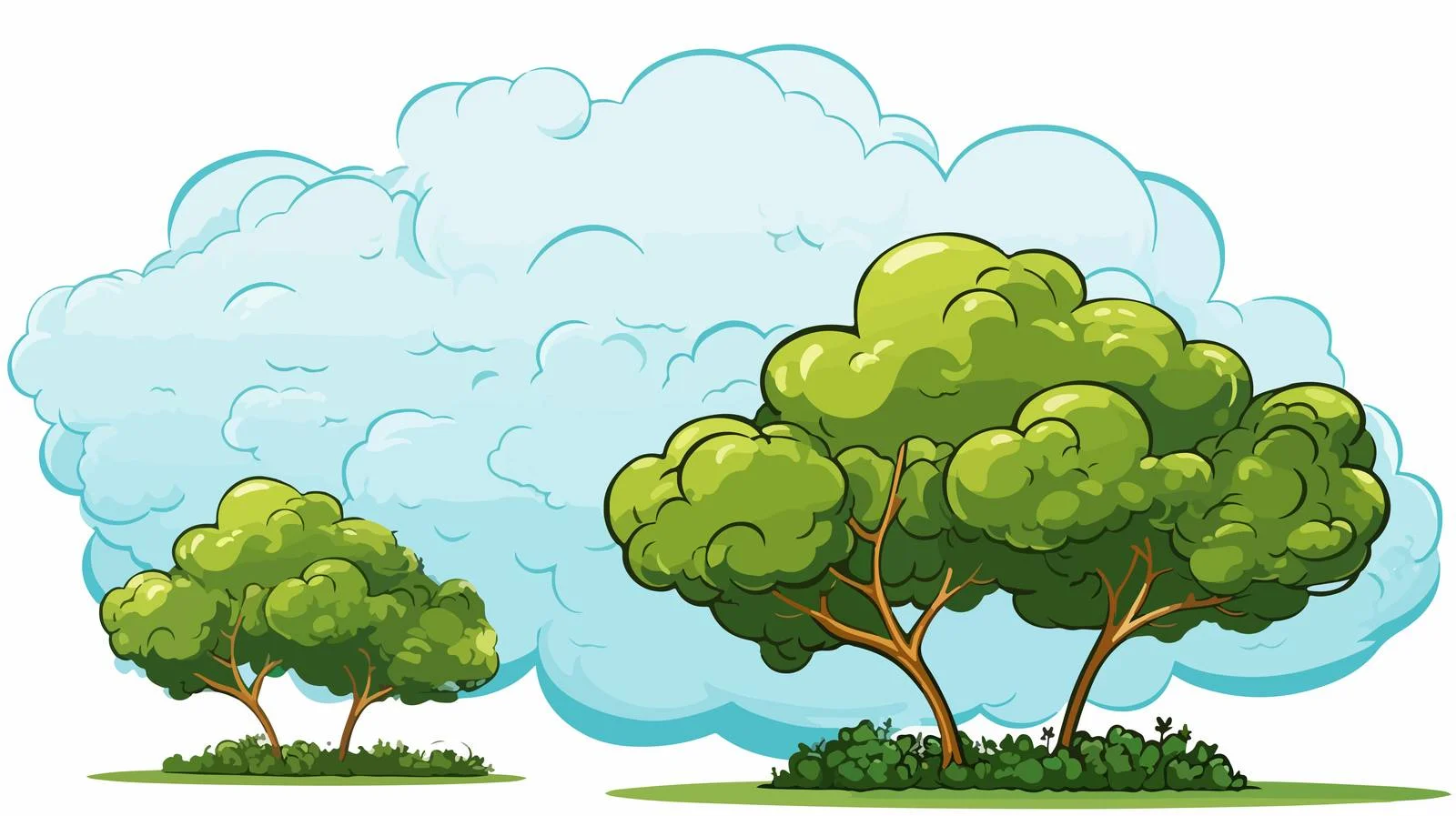 Vintage Cartoon Hedge Thought Bubble Illustration — free download from Dotvec