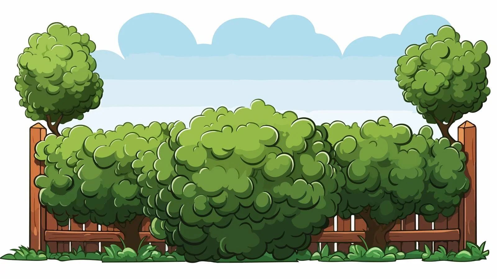 Whimsical Hedge with Thought Bubble Cartoon — free download from Dotvec