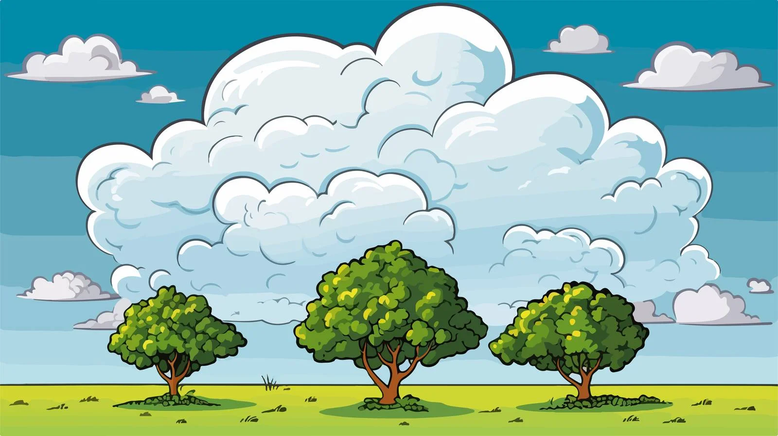 Whimsical Retro Hedge with Thought Bubble — free download from Dotvec