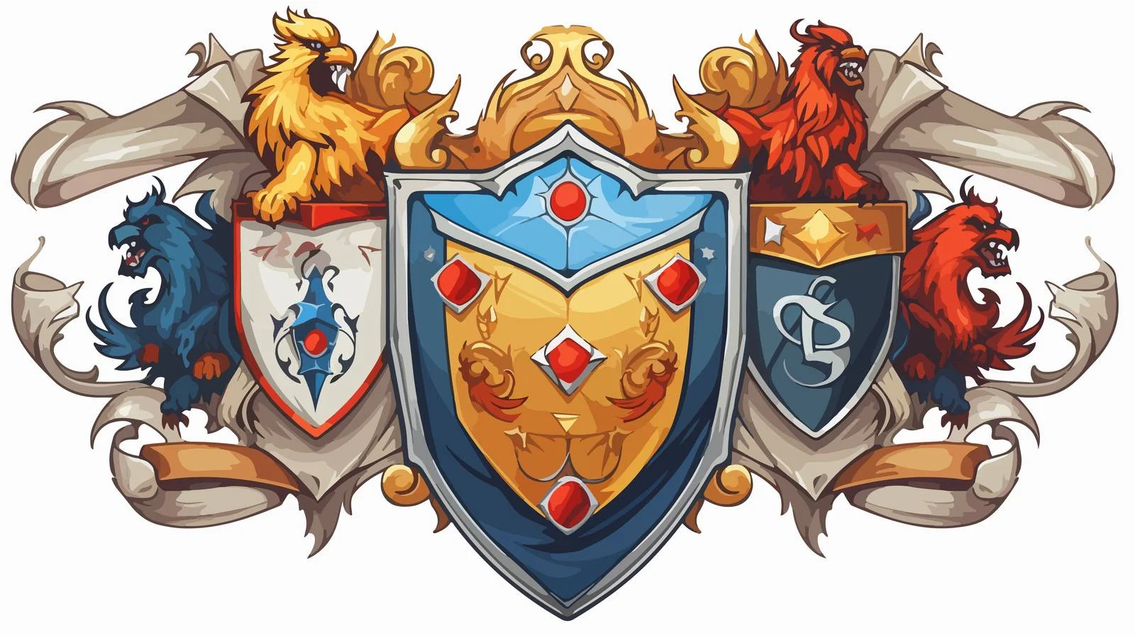 Cartoon Heraldry Banner Vector Illustration — free download from Dotvec