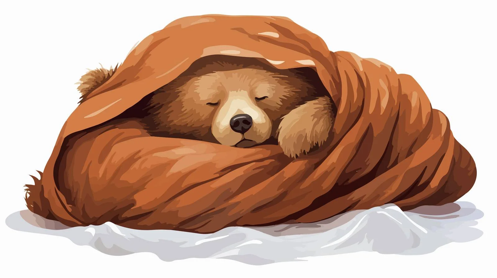 Charming Cartoon Hibernating Bear Illustration — free download from Dotvec