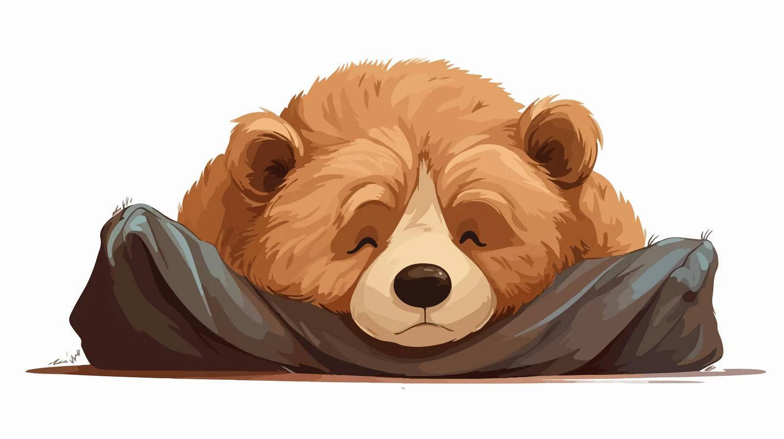 Hibernating Bear Cartoon Illustration — free download from Dotvec