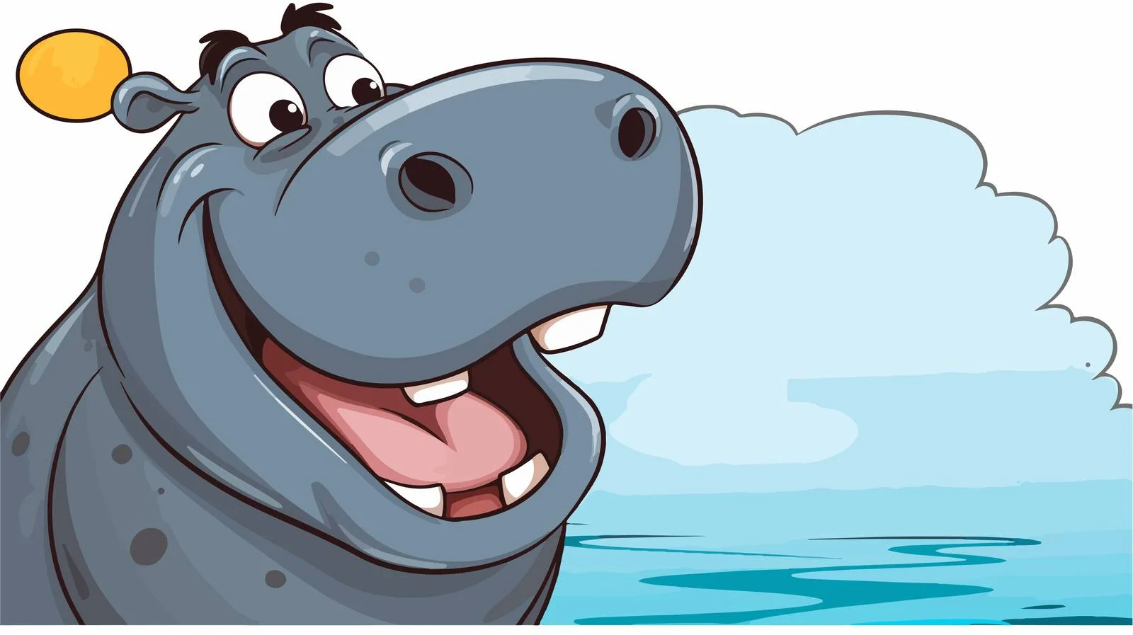 Cheerful Hippopotamus with Speech Bubble Illustration — free download from Dotvec