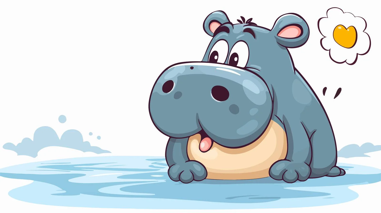Cartoon Hippopotamus with Speech Bubble Illustration — free download from Dotvec
