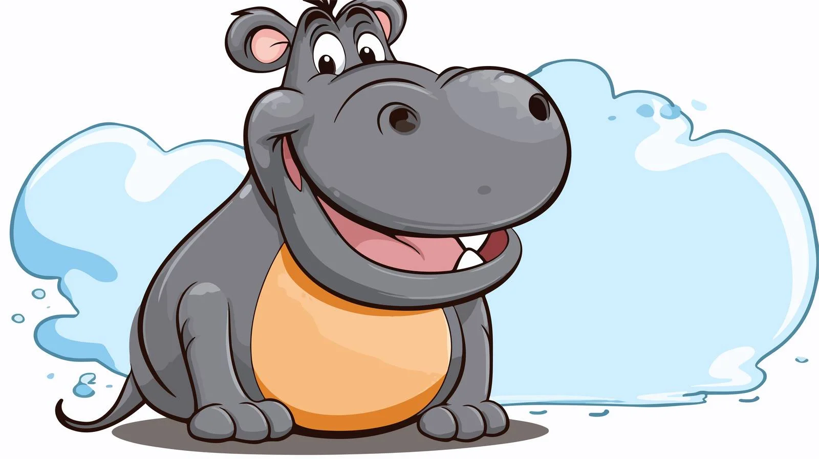 Cartoon Hippopotamus Speech Bubble Illustration — free download from Dotvec