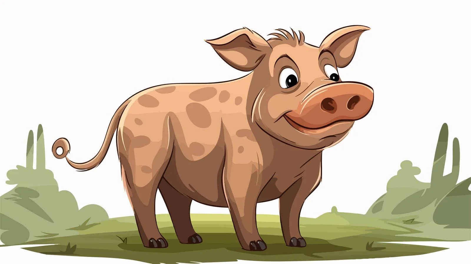 Cartoon Hog Vector Illustration — free download from Dotvec