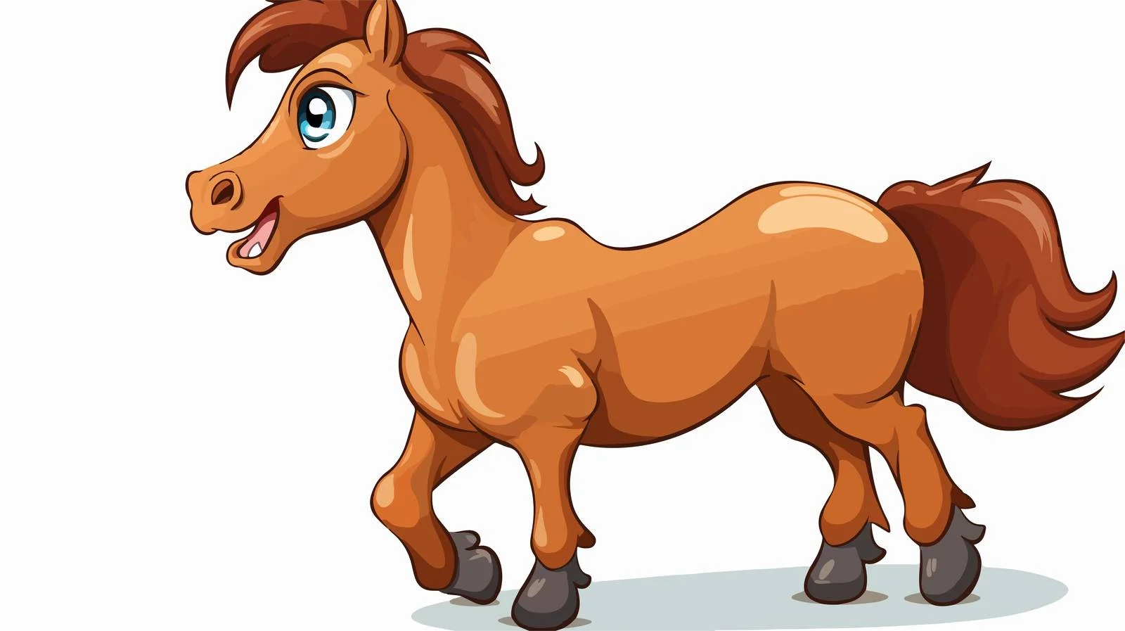 Energetic Cartoon Horse with Speech Bubble — free download from Dotvec
