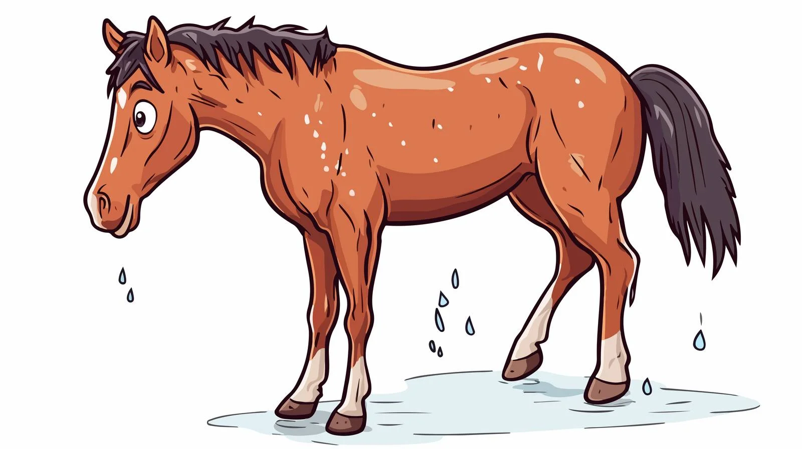 Stressed Cartoon Horse Vector Illustration — free download from Dotvec