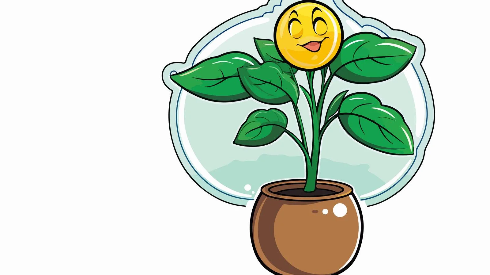 Charming Cartoon Plant Print with Thought Bubble — free download from Dotvec