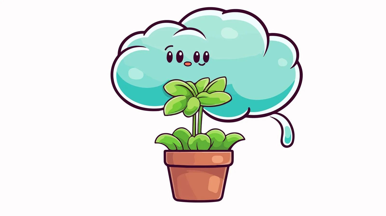 Whimsical Houseplant Print with Thought Bubble — free download from Dotvec