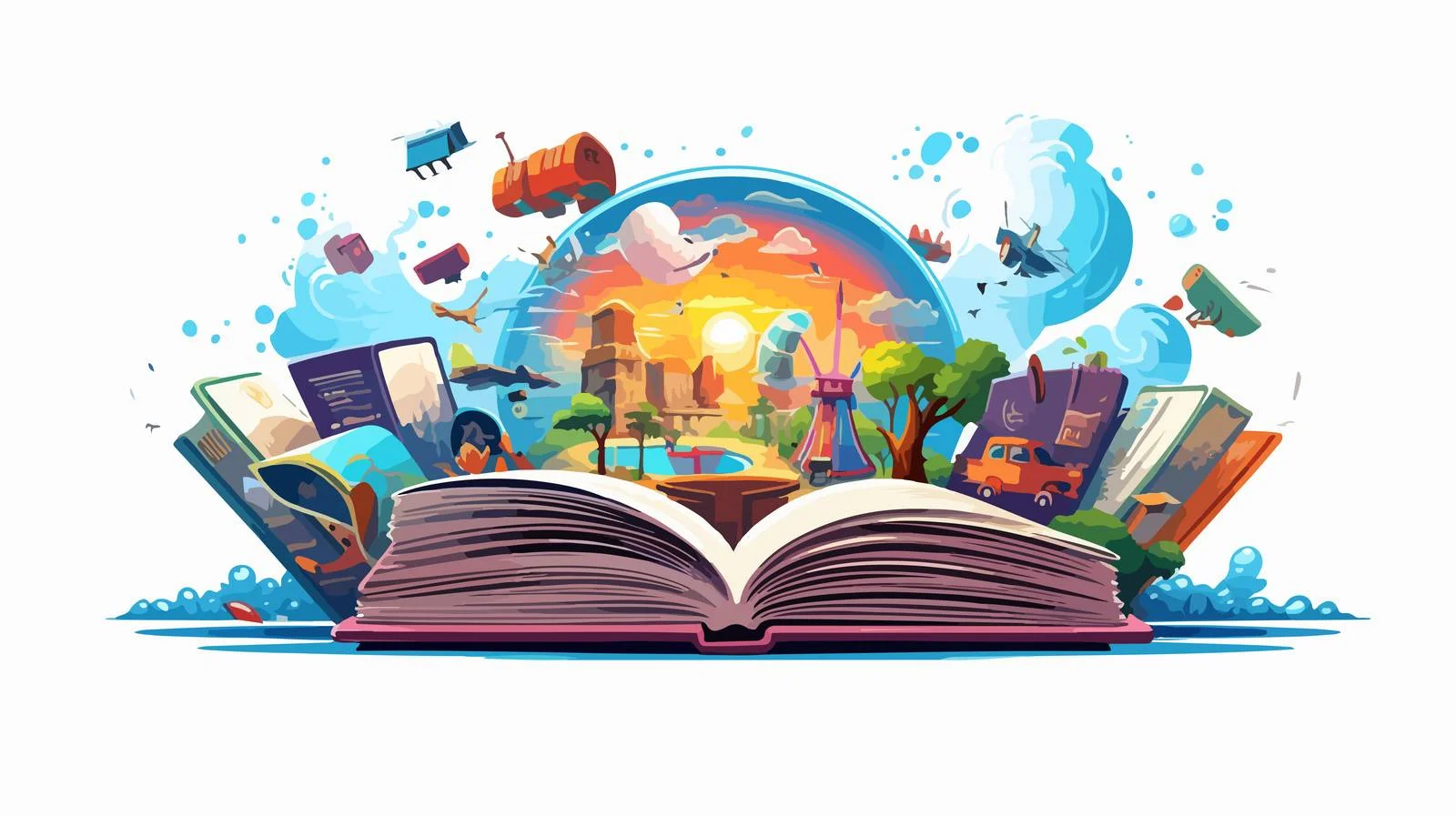 Cartoon How-to Book Illustration — free download from Dotvec