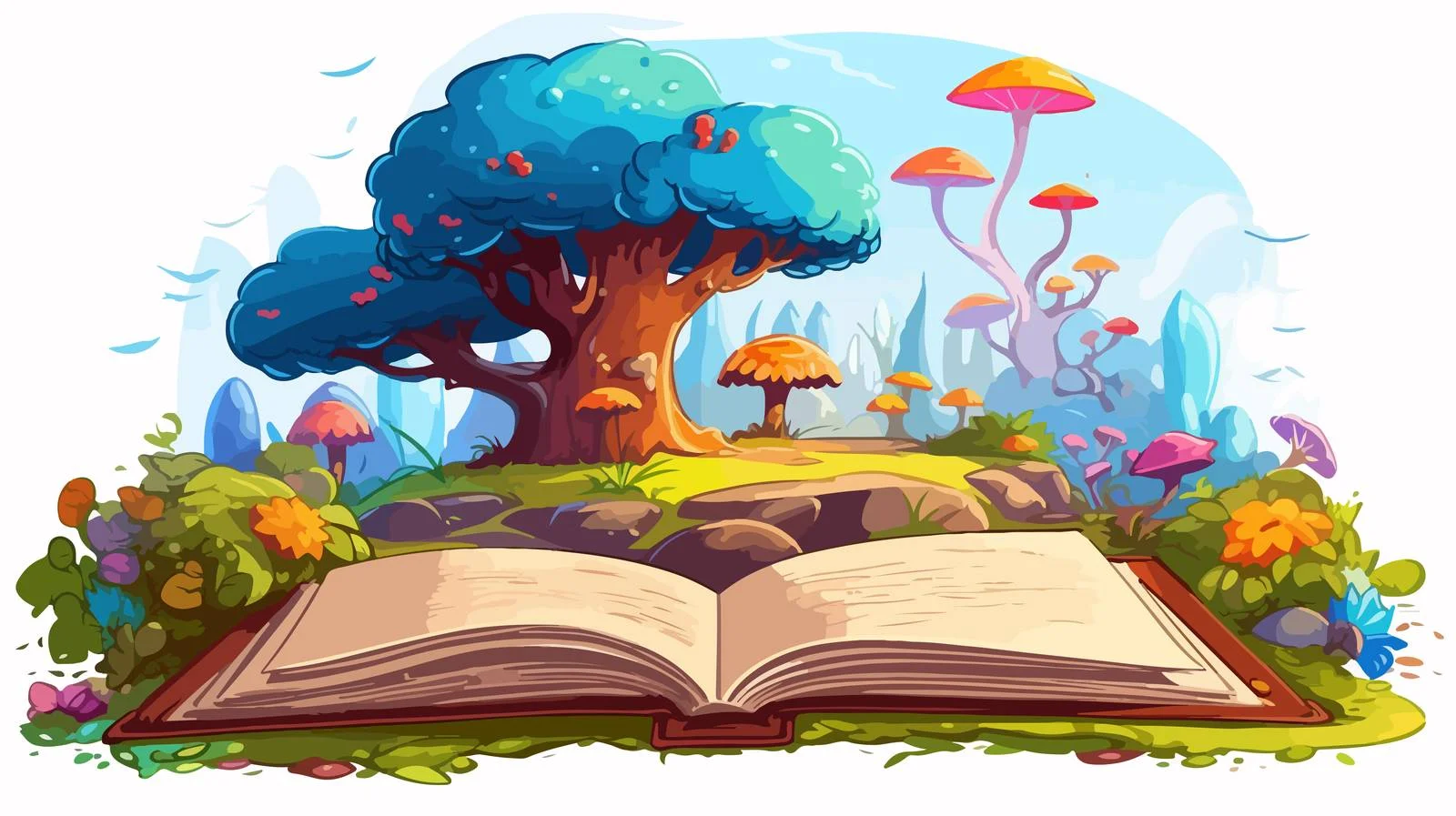 Educational Cartoon How-To Book Illustration — free download from Dotvec