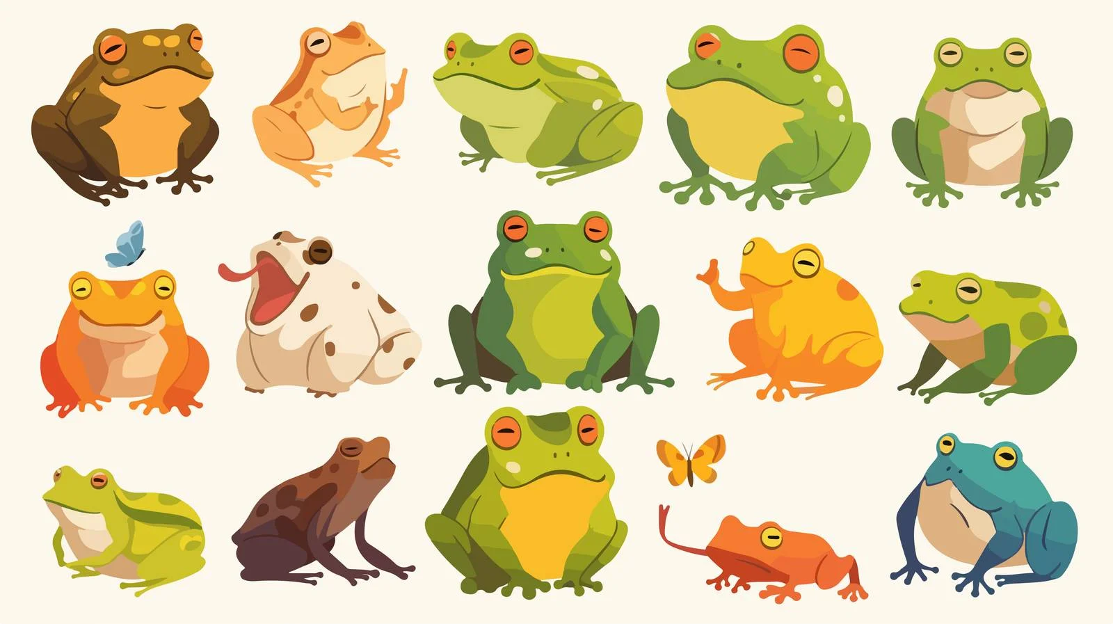 Expressions of a Hungry Frog in Nature — free download from Dotvec