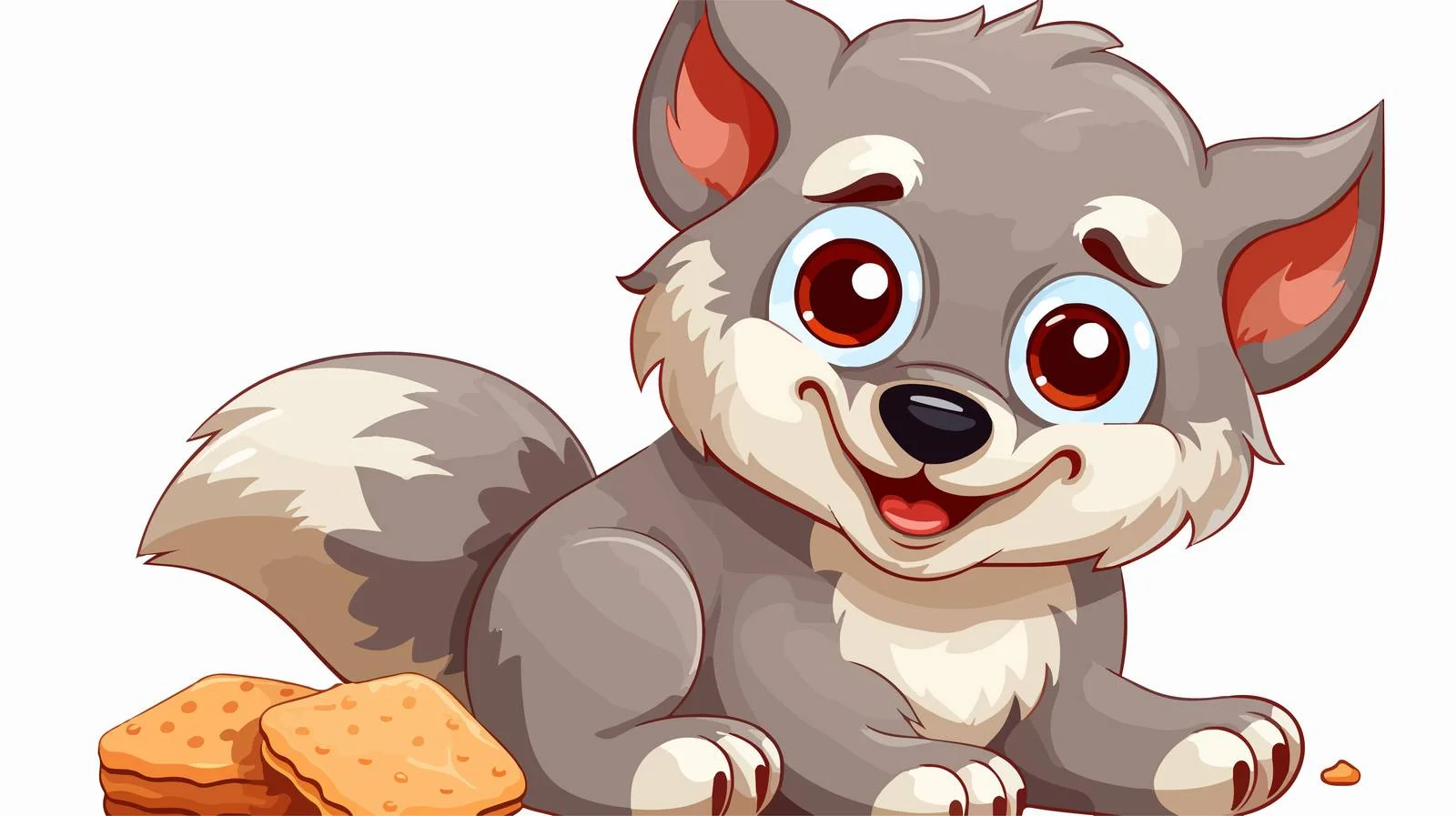 Hungry Wolf Cartoon Vector Illustration — free download from Dotvec