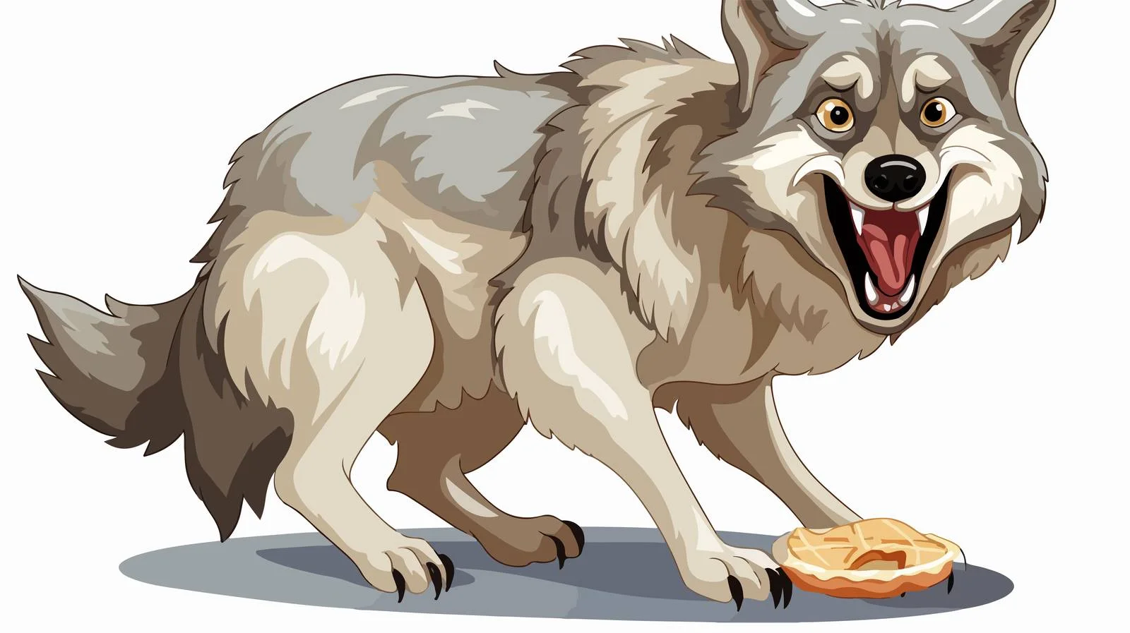 Hungry Wolf Cartoon Illustration — free download from Dotvec