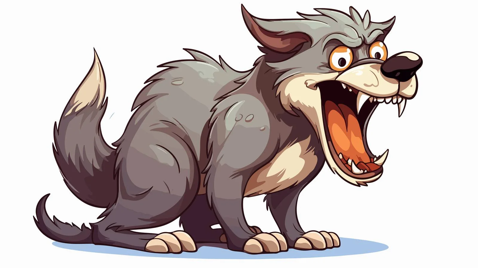 Hungry Wolf Cartoon Vector Illustration — free download from Dotvec