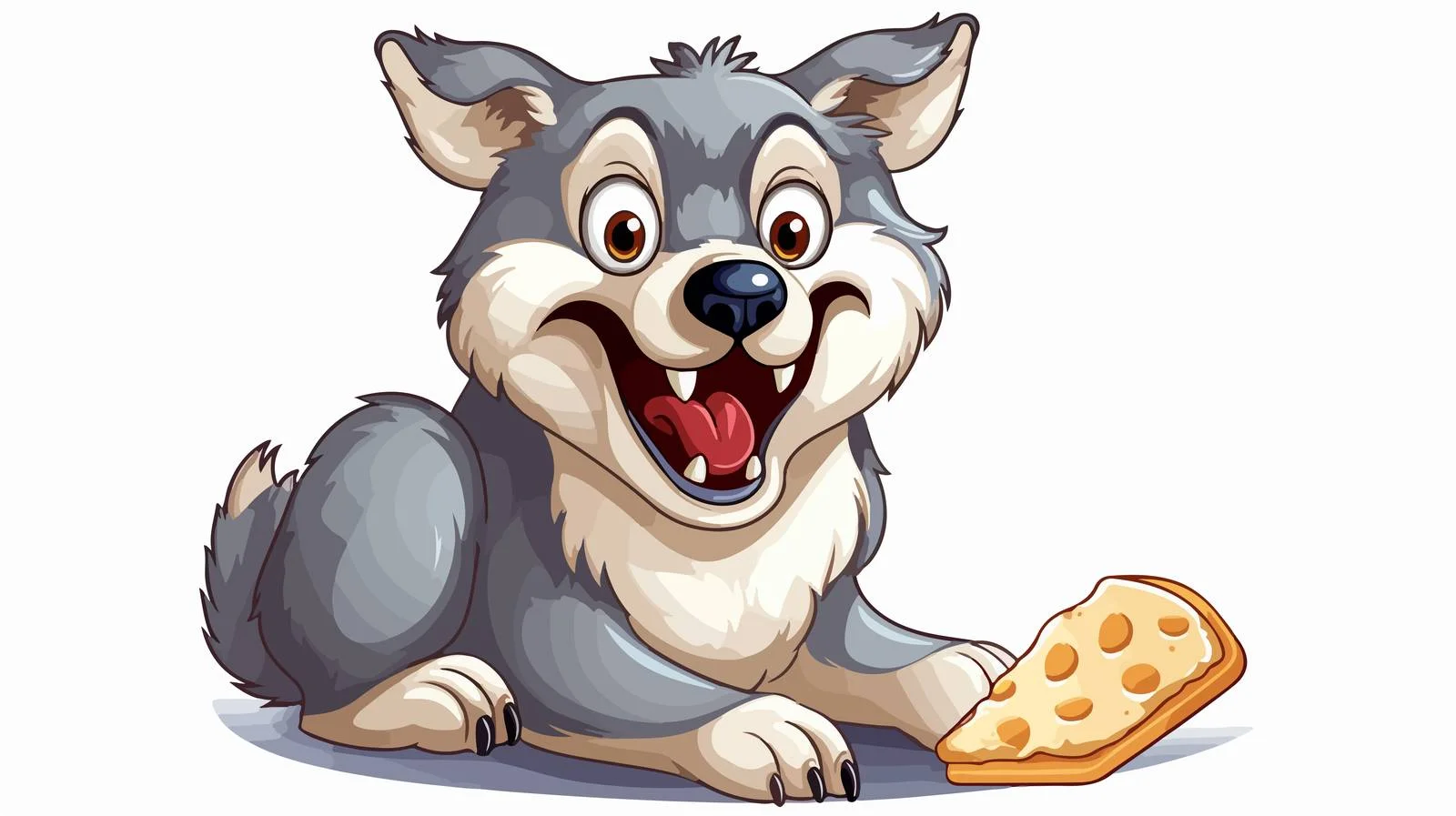 Hungry Cartoon Wolf Vector Illustration — free download from Dotvec