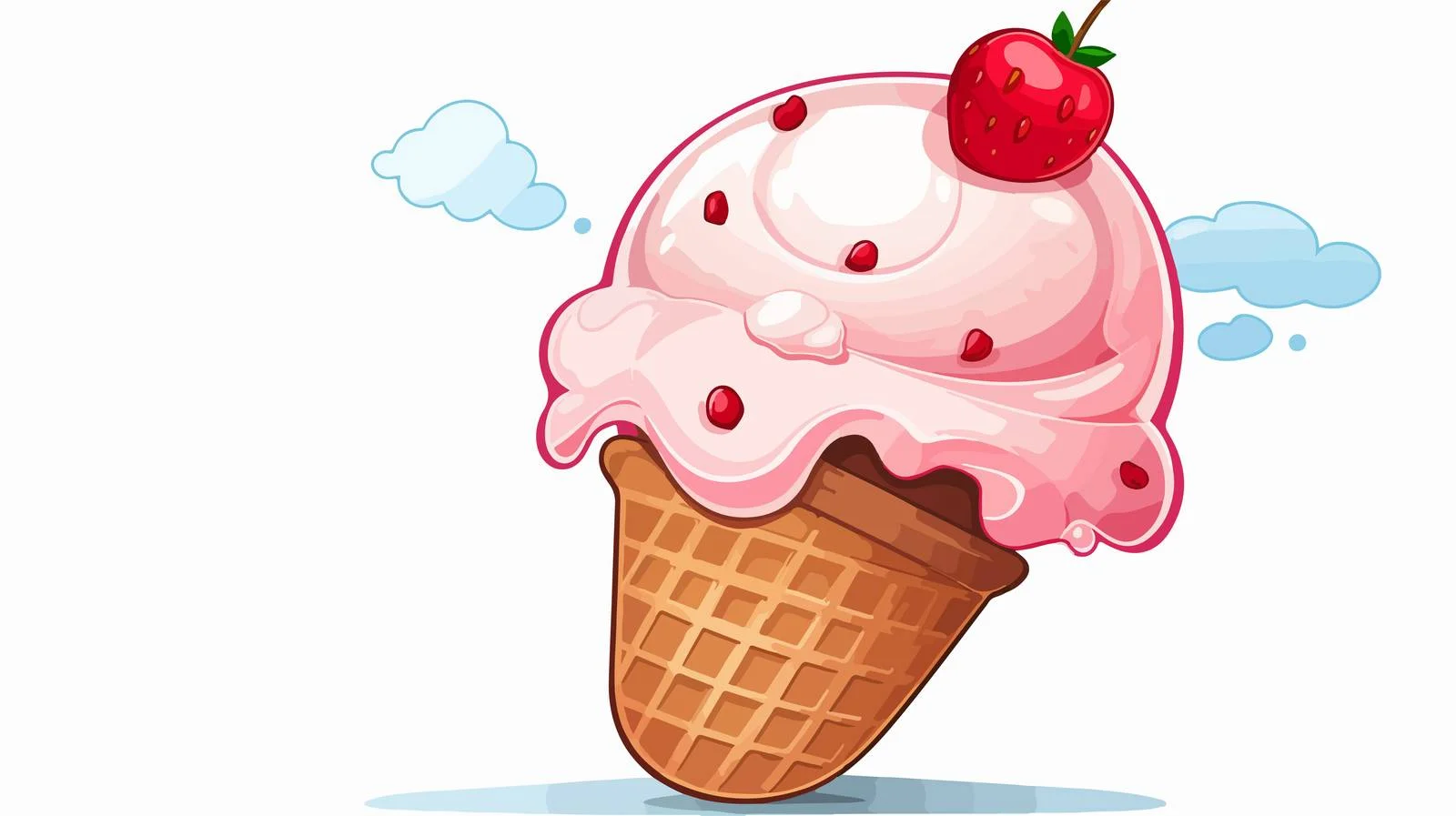 Cartoon Ice Cream Speech Bubble Illustration — free download from Dotvec