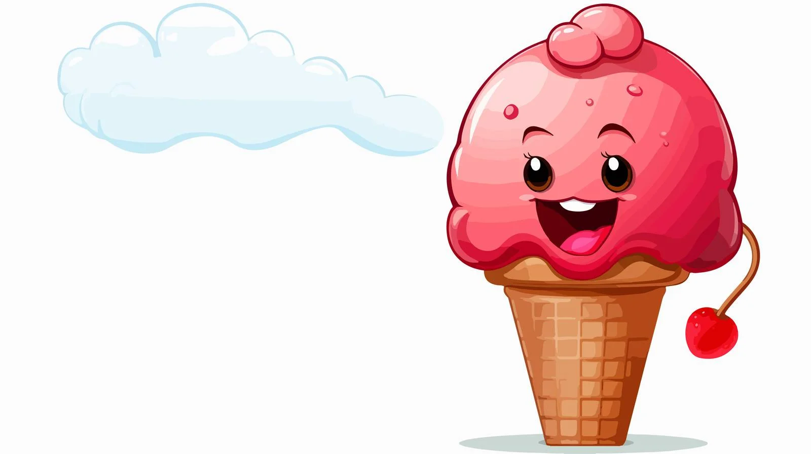 Cartoon Ice Cream with Speech Bubble — free download from Dotvec