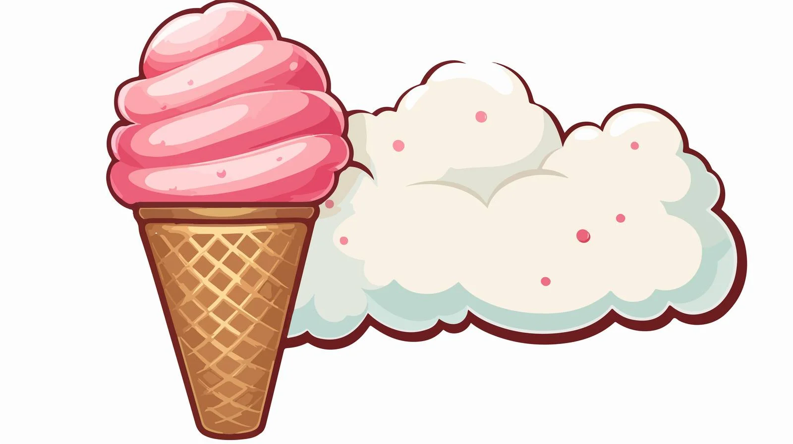 Vintage Ice Cream Speech Bubble Cartoon — free download from Dotvec