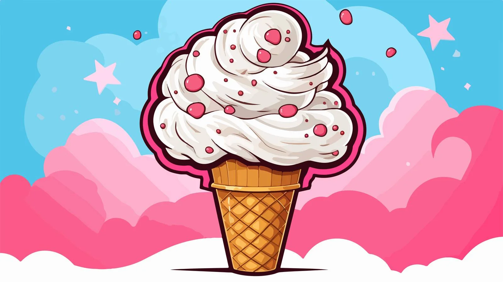Cartoon Ice Cream Thought Bubble Illustration — free download from Dotvec