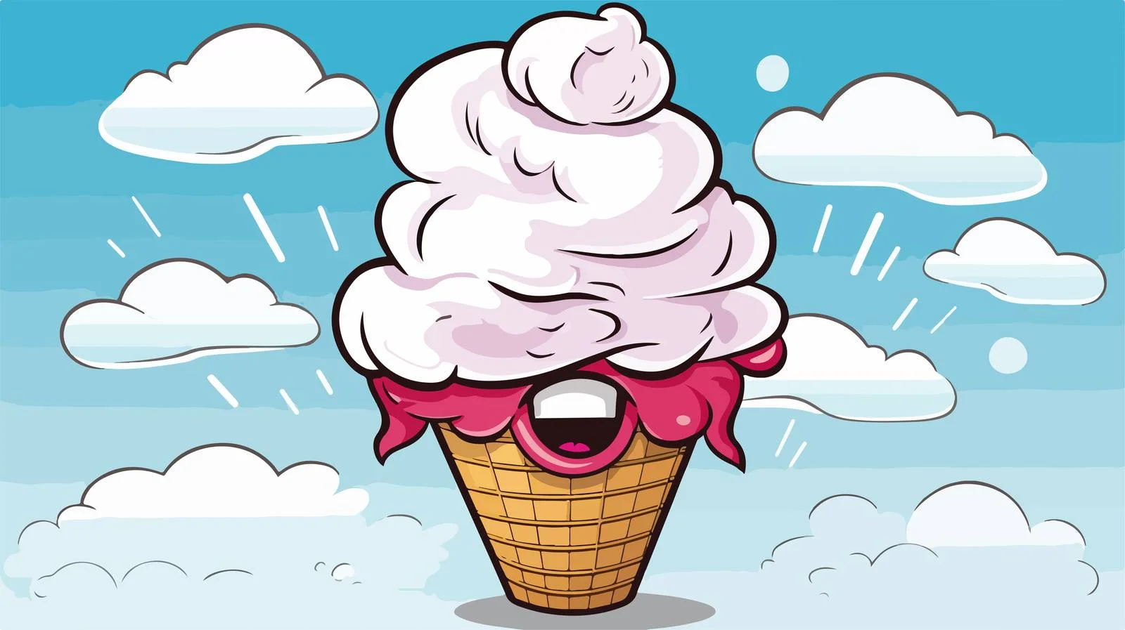 Whimsical Ice Cream Comic Illustration — free download from Dotvec