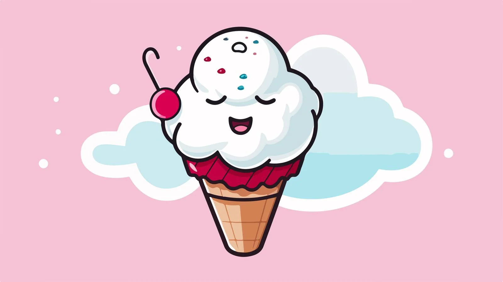 Comic Ice Cream with Thought Bubble — free download from Dotvec