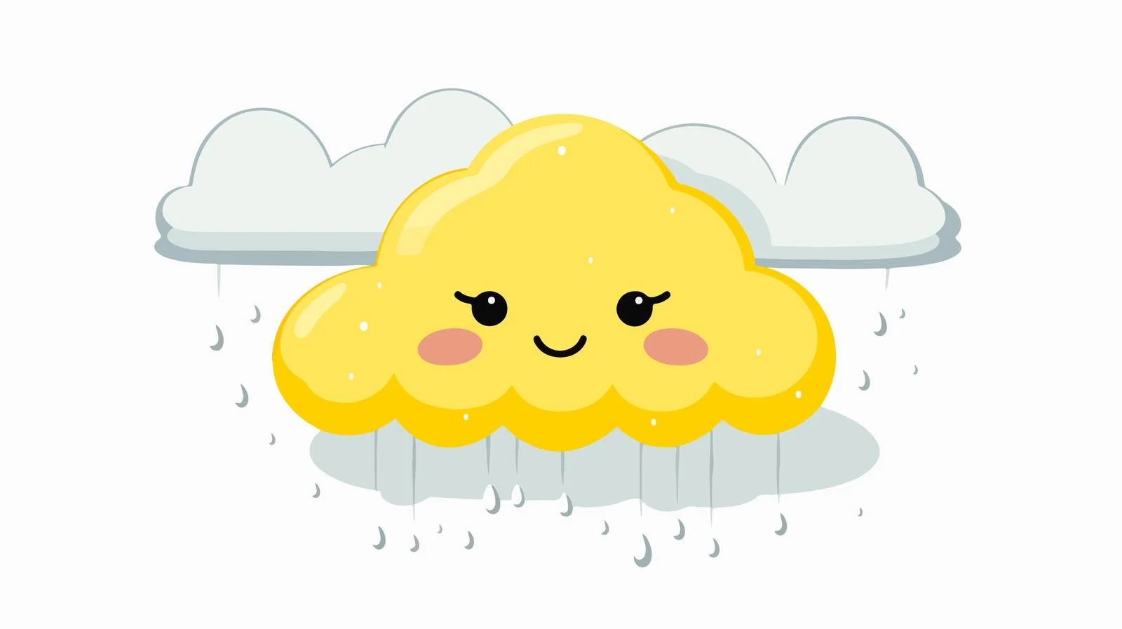 Kawaii Rain Cloud Icon Illustration — free download from Dotvec