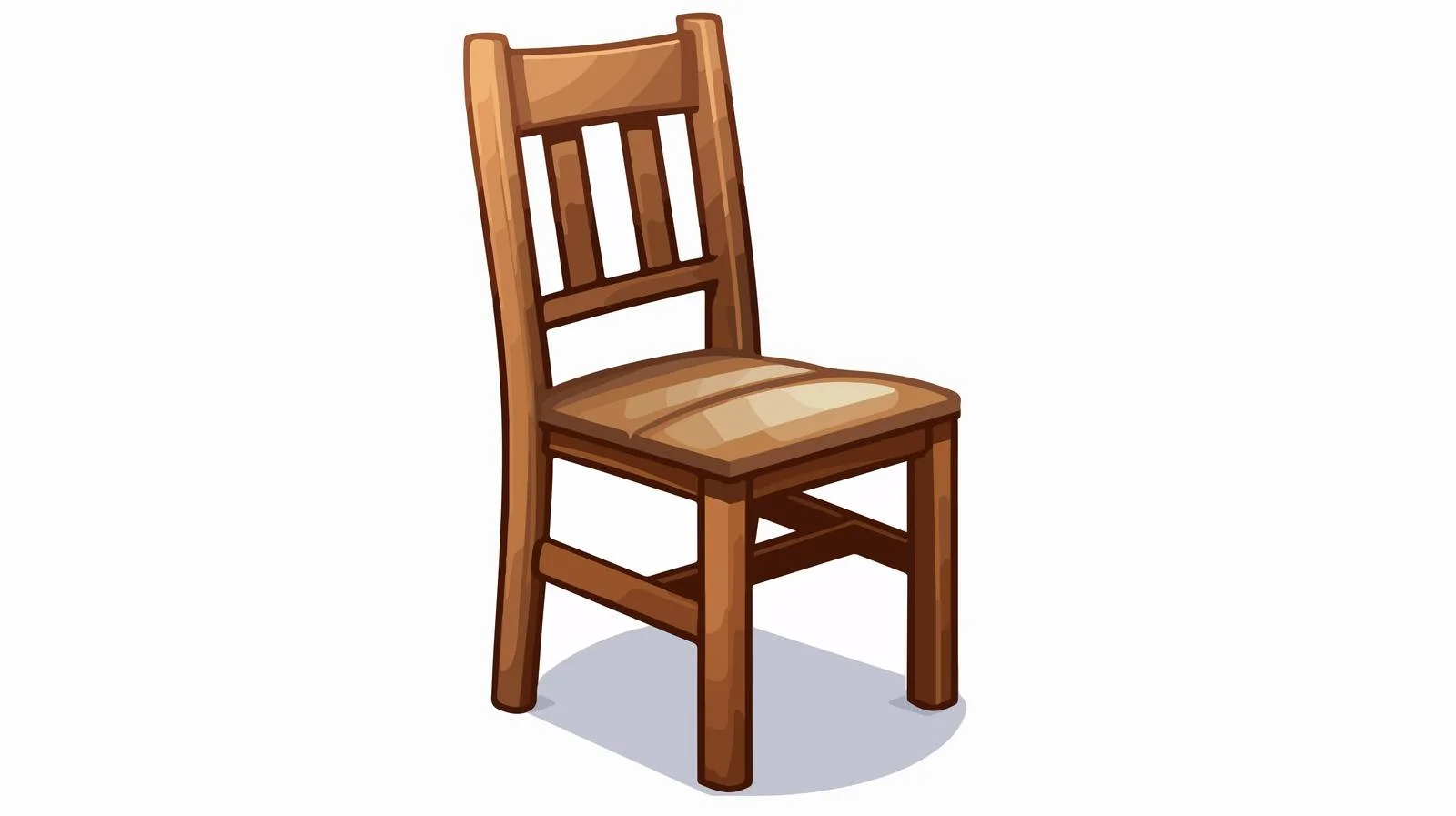 Cartoon Wooden Chair Icon Illustration — free download from Dotvec