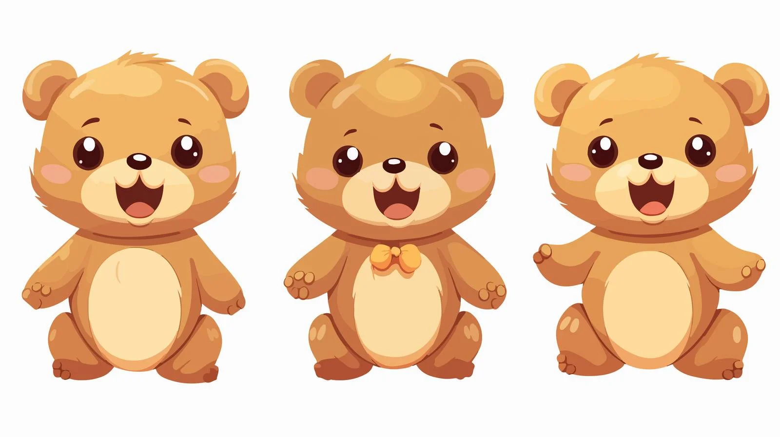 Happy Bear Cartoon Illustration — free download from Dotvec