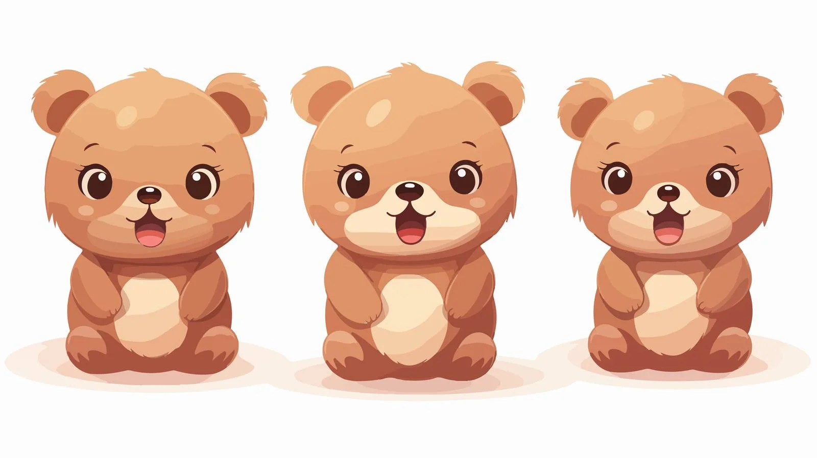 Cheerful Kawaii Bear Illustration — free download from Dotvec